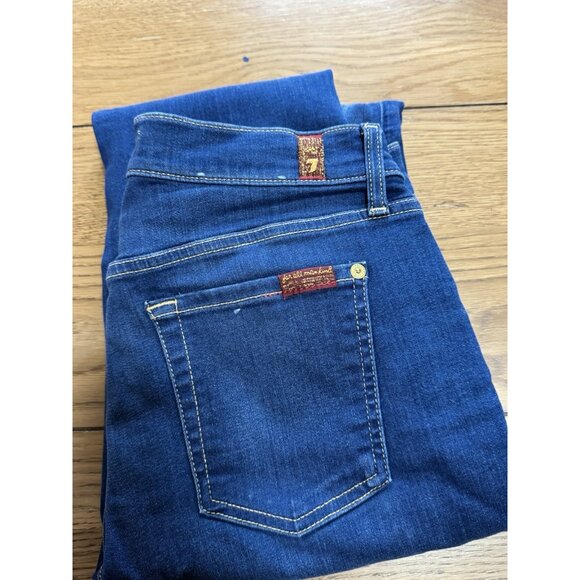 7 For All Mankind Dark Wash b(air) Denim Roxanne Ankle Blue Jeans Size 29 Preppy - Picture 15 of 16